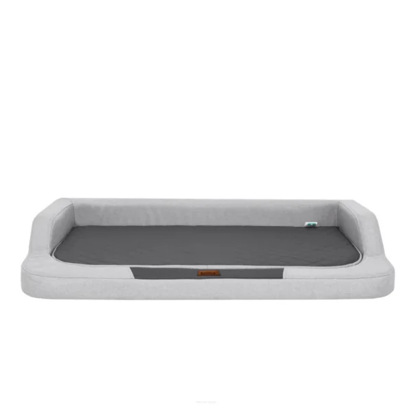 Divano per cani Oxford grigio chiaro con materasso ortopedico colore grigio antracite.