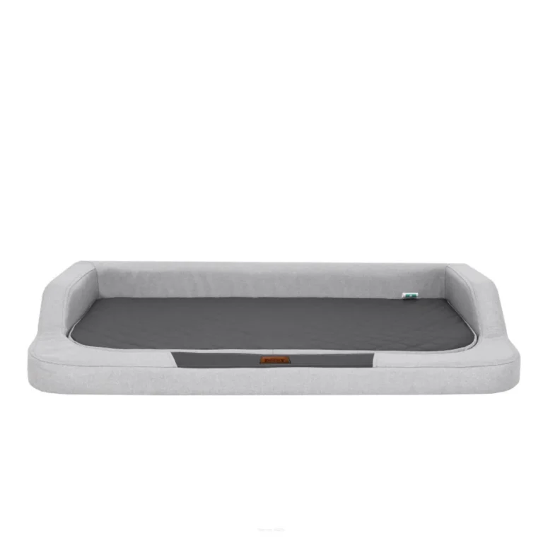 Divano per cani Oxford grigio chiaro con materasso ortopedico colore grigio antracite.