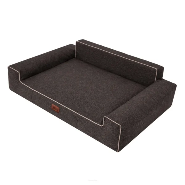Divano per cani in materiale oxford marrone.
