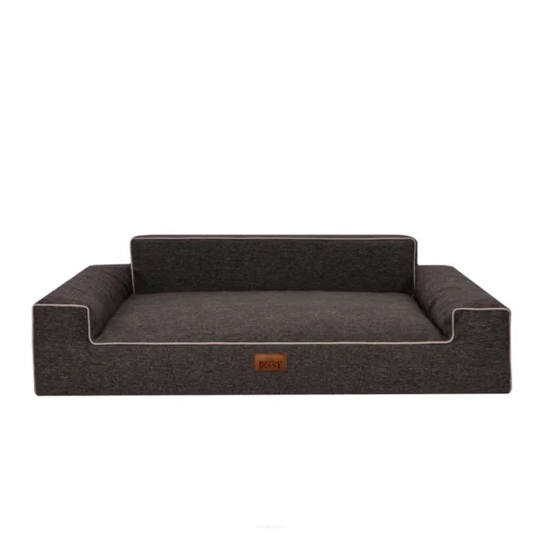 Divano per cani in materiale oxford marrone.