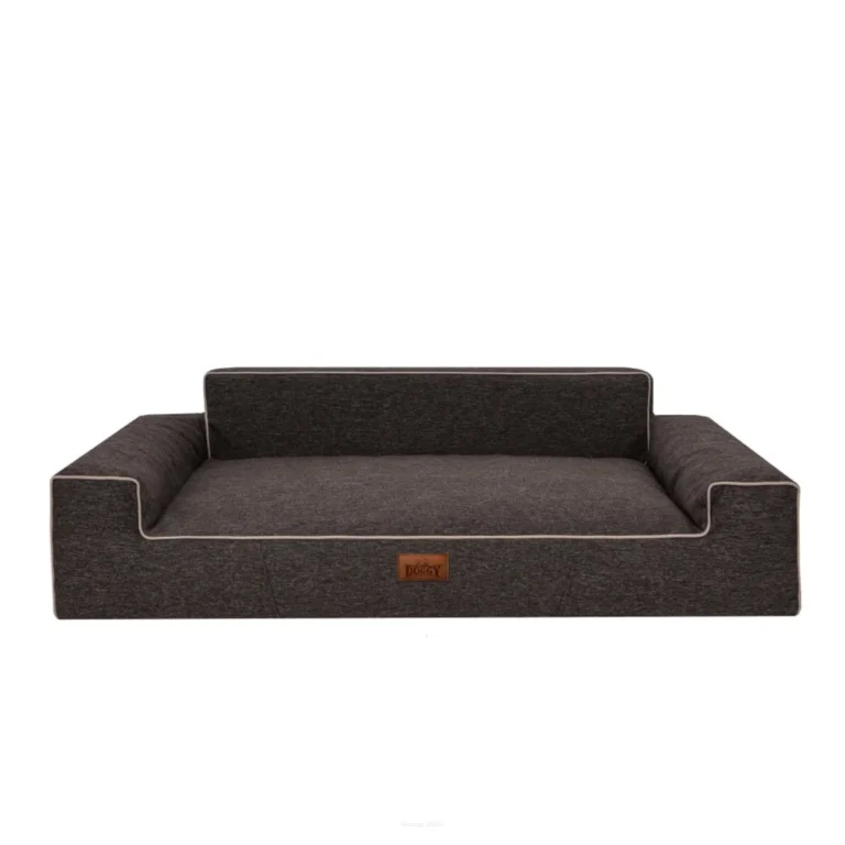Divano per cani in materiale oxford marrone.