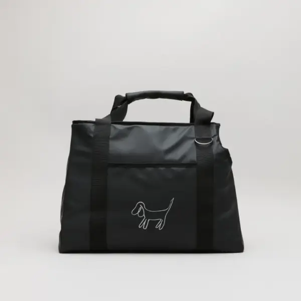 Borsa trasportino per cani nera in pvc riciclato