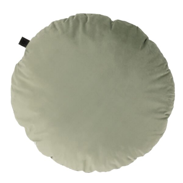 Parte superiore del Cuscino per cani rotondo in velluto colore soft green