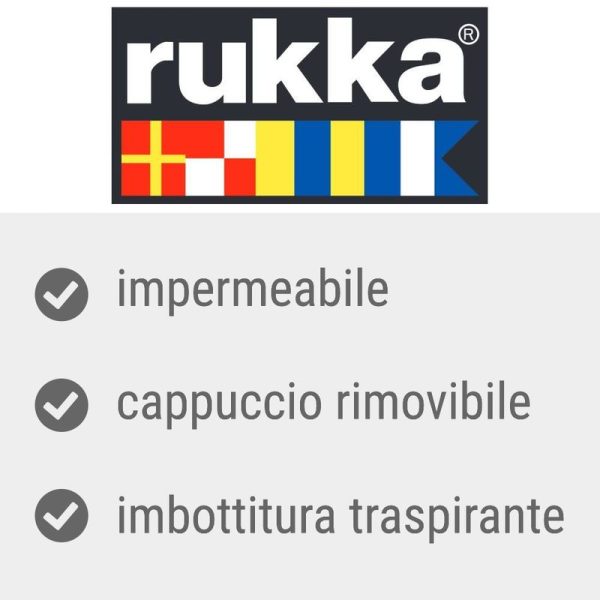 Etichetta del marchio Rukka che ha realizzato il prodotto