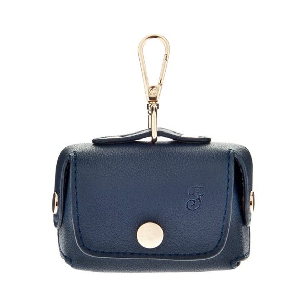 Porta sacchetti igienici per cani in pelle mokka colore blu