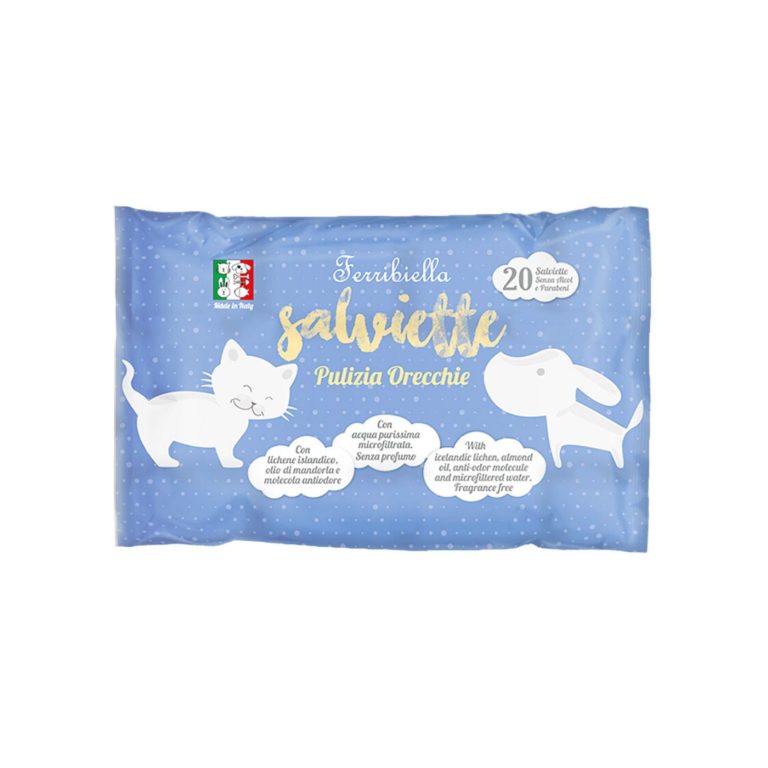 salviette per pulizia orecchie dei cani, adatto anche ai gatti, 20pz