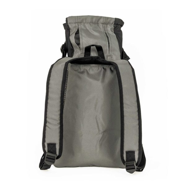 zaino trasportino per cani sport sack k9 colore grigio visto da dietro
