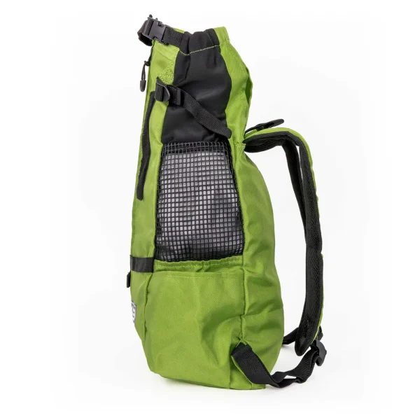 zaino trasportino per cani k9 trainer sport sack verde visto lateralmente
