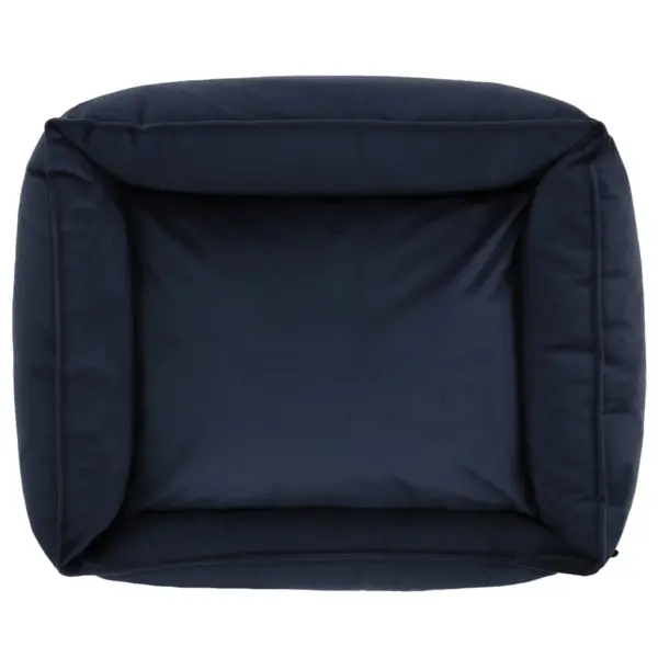 Cuccia per cani navy blu con cuscino reversibile in velluto