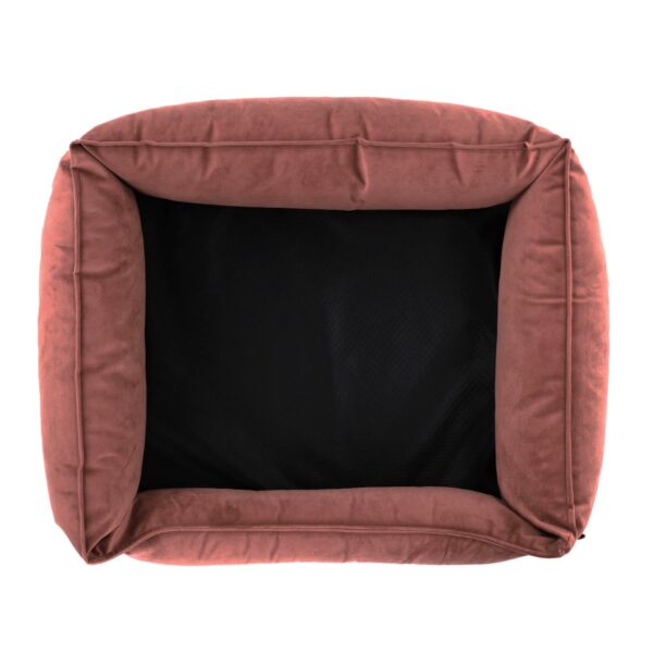 Cuccia per cani rosa blush con possibiltà di togliere il cuscino reversibile in velluto a coste