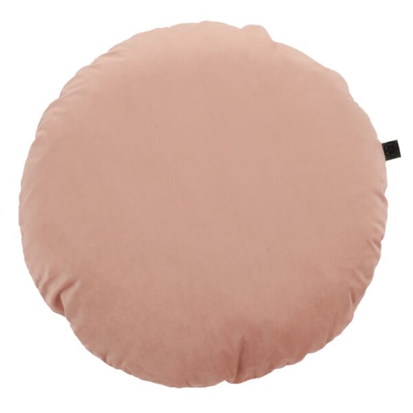 Parte superiore del cuscino per cani rotondo in velluto colore rose dust