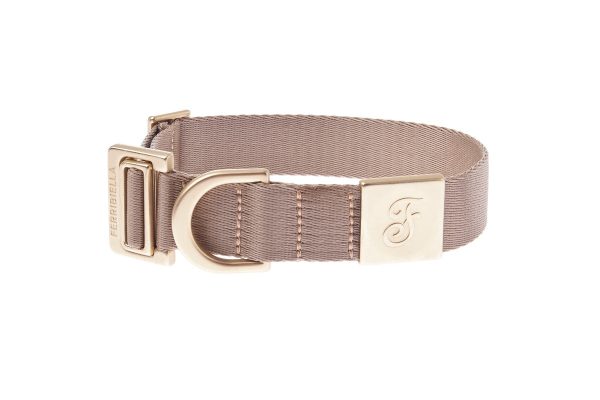 collare per cani mida Beige con inserto in zamak e chiusura senza ganci